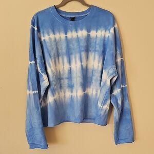 Wild Fable Blue and White Tie-Dye Long Sleeve Tee